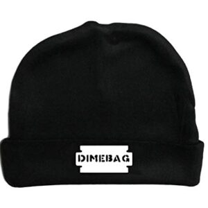 Mari Kyrios Dimebag Thrashing Darrell Infant Metal Rock & Roll Baby Black Beanie Cap White Logo