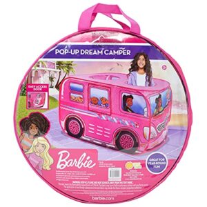 barbie camper pop up play tent – large princess castle tent for girls | folds for easy storage with carrying bag included | amazon exclusive – sunny days entertainment