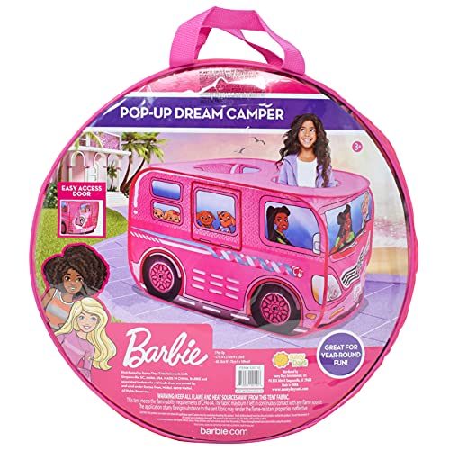 Barbie Camper Pop Up Play Tent – Large Princess Castle Tent for Girls | Folds for Easy Storage with Carrying Bag Included | Amazon Exclusive – Sunny Days Entertainment