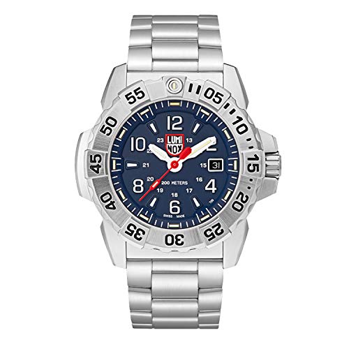 Luminox Navy Seal Steel XS.3254 Mens Watch 45mm - Military Watch in Silver/Blue Date Function 200m Water Resistant Sapphire Glass