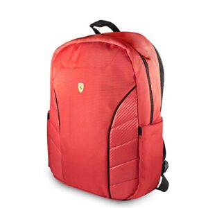 CG MOBILE Ferrari Laptop Bag for Men & Women, 15 Inch Work & Travel PU Leather/Nylon Bag with Slim-Fit Pockets for Tablet, Smartphones, USB Connector & Power Bank in Red