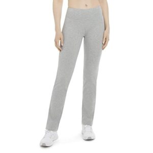 juicy couture women's essential high waisted cotton yoga pant, light grey heather, x-large
