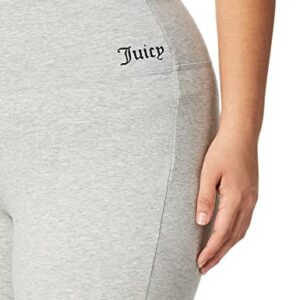 Juicy Couture Women's Essential High Waisted Cotton Yoga Pant, Light Grey Heather, X-Large