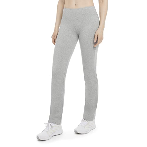 Juicy Couture Women's Essential High Waisted Cotton Yoga Pant, Light Grey Heather, X-Large