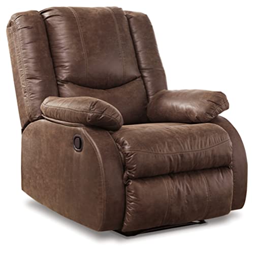 Signature Design by Ashley Bladewood Faux Leather Pebble Manual Zero Wall Recliner, Brown