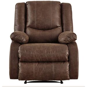 Signature Design by Ashley Bladewood Faux Leather Pebble Manual Zero Wall Recliner, Brown