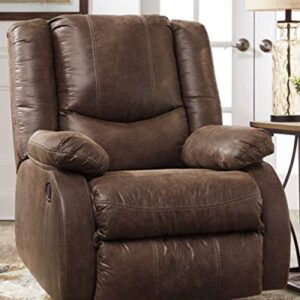 Signature Design by Ashley Bladewood Faux Leather Pebble Manual Zero Wall Recliner, Brown