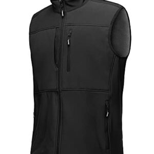 Outdoor Ventures Men's Running Vest Outerwear, Lightweight Windproof Fleece-Lined Softshell Sleeveless Jacket for Golf