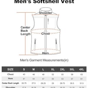 Outdoor Ventures Men's Running Vest Outerwear, Lightweight Windproof Fleece-Lined Softshell Sleeveless Jacket for Golf