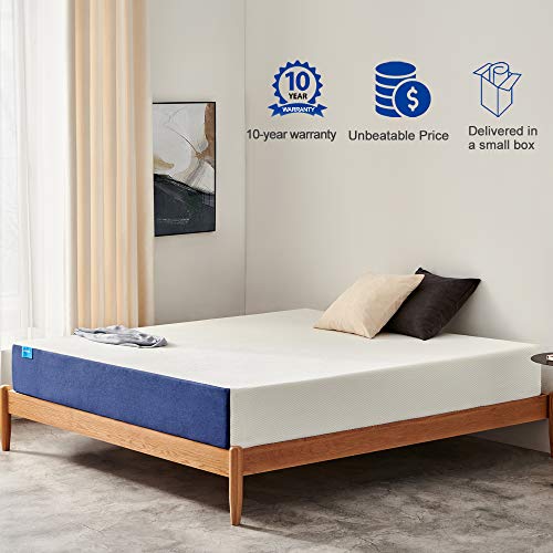 JINGWEI Full Mattress, 10 inch Gel Infused Memory Foam Mattress in a Box, Premium Bed Mattress with Breathable Soft Cover - Medium Firm Feel with Motion Isolating