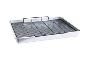 nordic ware extra large oven crisping baking tray, with rack, silver