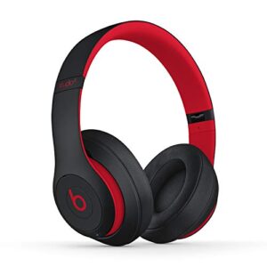 beats studio3 wireless noise cancelling over-ear headphones - apple w1 headphone chip, class 1 bluetooth, 22 hours of listening time, built-in microphone - defiant black-red
