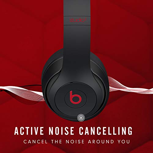 Beats Studio3 Wireless Noise Cancelling Over-Ear Headphones - Apple W1 Headphone Chip, Class 1 Bluetooth, 22 Hours of Listening Time, Built-in Microphone - Defiant Black-Red