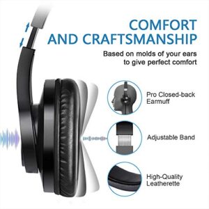 bopmen T3 Wired Over Ear Headphones - Stereo Sound Headphones with Tangle Free Cord Bass Comfortable Headphones, Lightweight Portable for Smartphone Tablet Computer PC Laptop Notebook