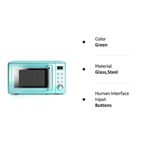 Nightcore Countert Retro Microwave Oven, Large 0.7Cu.ft, 700-Watt, Cold Rolled Steel Countertop with Time Setting, Glass Turntable Plate, Pre-Programmed Cooki, 18"(L)×14"(W)×10"(H), Green