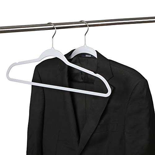 Quality Hangers Clothes Hangers 20 Pack - Non-Velvet Plastic Hangers for Clothes -Heavy Duty Coat Hanger Set -Space-Saving Closet Hangers with Chrome Swivel Hook, Functional Non-Flocked Hangers, Gray