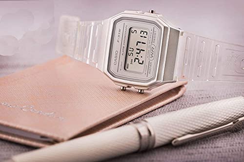 Casio F-91WS-4EF Unisex Transparent Silicone Pink Watch