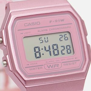 Casio F-91WS-4EF Unisex Transparent Silicone Pink Watch