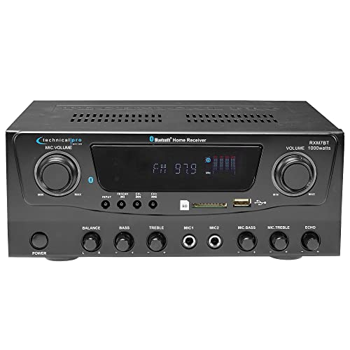 Technical Pro RXM7BT Bluetooth Stereo Audio Receiver, AM/FM, USB/SD, AUX