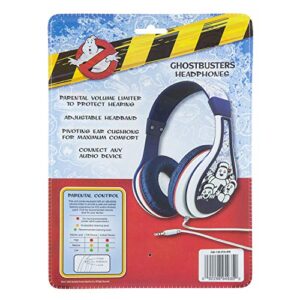 eKids Ghostbusters Kids Headphones, Adjustable Headband, Stereo Sound, 3.5Mm Jack, Wired Headphones for Kids, Tangle-Free, Volume Control, for Fans of Ghostbusters Merchandise