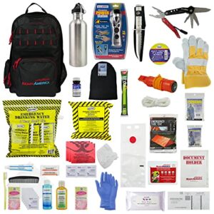 ready america 72 hour elite emergency kit, 1-person, 3-day backpack, includes first aid kit, survival blanket, emergency food, portable disaster preparedness go-bag for earthquake, fire, flood