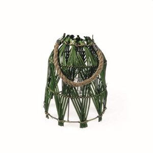 villa d'este home tivoli amazzonia rattan green small, lantern: Ø 24.5 30 cm dimensions jar: Ø 8 x h. 8 cm