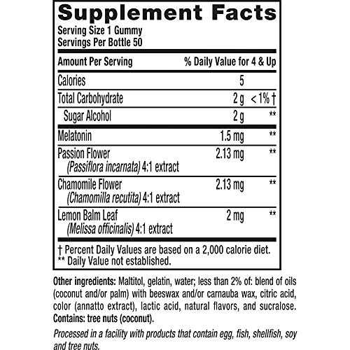 Vitafusion Kids Melatonin Gummy Supplements, Tropical Peach Flavored Sleep Support Supplements (1), 50 Count