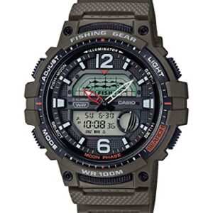 Casio Men's Fisher Timer Quartz Watch with Resin Strap, Green, 24.1 (Model: WSC-1250H-3AVCF)