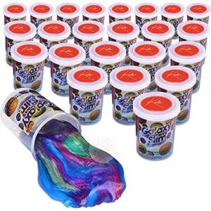 kicko marbled unicorn color slime - 24 pack colorful galaxy sludge - gooey fidget set for sensory and tactile stimulation, stress relief, party favor, educational game