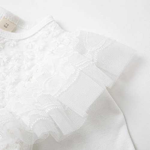 Curipeer Baptism Dresses for Baby Girls White Christening Gown Dresses for Infant Girls Tulle Sundress 0-3 Months