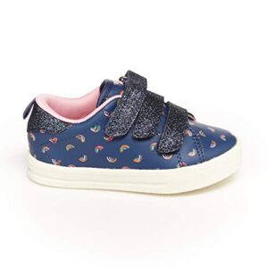 OshKosh B'Gosh girls Garland Sneaker, Navy, 4 Toddler US