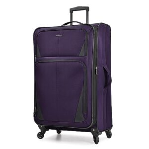 u.s. traveler aviron bay expandable softside luggage with spinner wheels, purple, 30-inch
