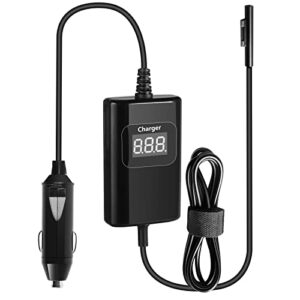 65w surface car charger for microsoft surface pro 9, 8, 7+, 7, 6, 5, 4, 3, x, windows surface laptop 5, 4, 3, 2, 1 studio, surface go tablet, surface book 3, 2, 1, support 44w, 36w