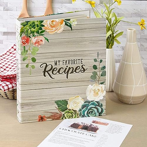 3 Ring Binder for Recipes with 12 Divider Tabs, 2-Sided Pocket, and 2 Sets of Sticker Sheets (10 x 11.5 in)