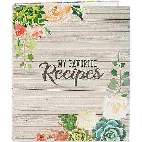 3 Ring Binder for Recipes with 12 Divider Tabs, 2-Sided Pocket, and 2 Sets of Sticker Sheets (10 x 11.5 in)