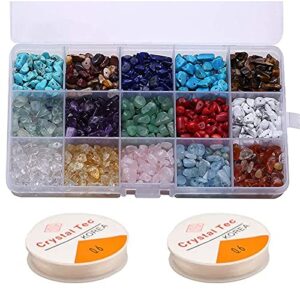 topwon gemstone beads for jewelry making kit 750 pcs natural crystal irregular chips stone beads diy necklace bracelet making gift set