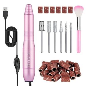 portable electric nail drill machine, professional 20000 rpm usb manicure pedicure drills for acrylic nails gel polishing shape tools