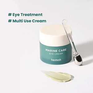 [heimish] Marine Care Eye Cream 1.01fl.oz/30ml | Nourishing and Hydrating Eye Cream with Marine Collagen, Adenosine, and Peptides for Brighter, Firmer Under-Eye Area | Korean Skincare