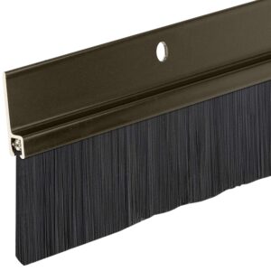 randall manufacturing co., inc | door sweeps – aluminum & brush | brush sweeps for gaps up to 1 ½” | brown trim with black brush | 4 feet | fill gaps & keep unwanted debris out