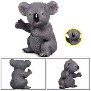 Koala Family Figurine Simulated Koalas Realistic Plastic Wild Animals, Set of 5