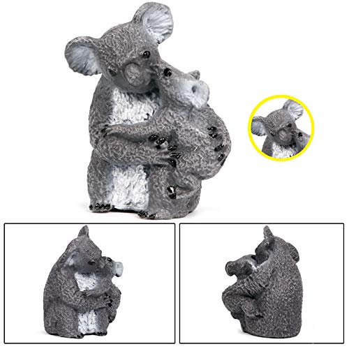 Koala Family Figurine Simulated Koalas Realistic Plastic Wild Animals, Set of 5