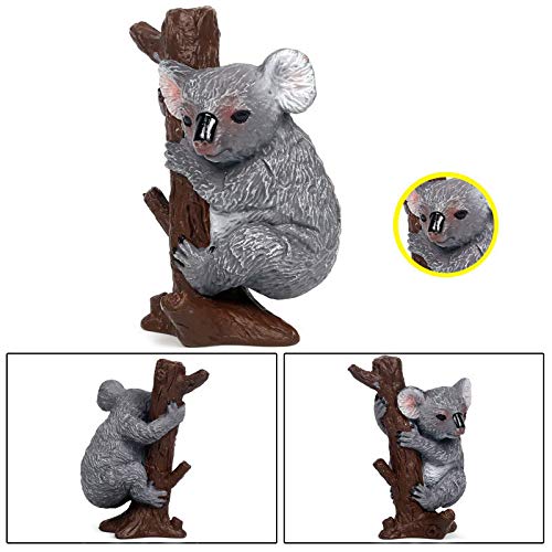 Koala Family Figurine Simulated Koalas Realistic Plastic Wild Animals, Set of 5