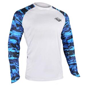 Palmyth Fishing Shirt for Men Long Sleeve Sun Protection UV UPF 50+ T-Shirts with Pocket (Sailfish/Anchor, Large)