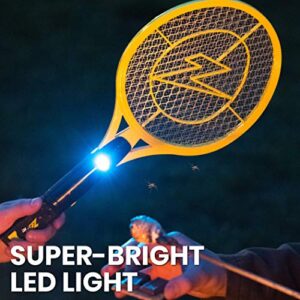 ZAP IT! Bug Zapper Rechargeable Bug Zapper Racket W/ Blue Light Attractant, 4,000 Volt, USB Charging Cable