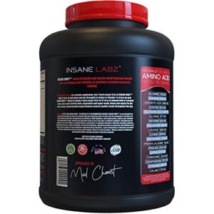 Insane Labz Insane Whey,100% Muscle Building Whey Protein, Post Workout, BCAA Amino Profile, Mass Gainer, Meal Replacement, 5lbs, 60 Srvgs (Packaging May Vary) (Chocolate Peanut Butter)