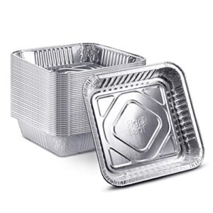 [25 pack - 8” x 8”] square baking cake pans| heavy duty l disposable aluminum foil tins l portable food containers l perfect for roasting toaster oven broiling cooking