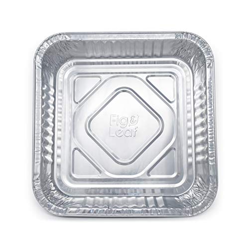 [25 Pack - 8” x 8”] Square Baking Cake Pans| Heavy Duty l Disposable Aluminum Foil Tins l Portable Food Containers l Perfect for Roasting Toaster Oven Broiling Cooking