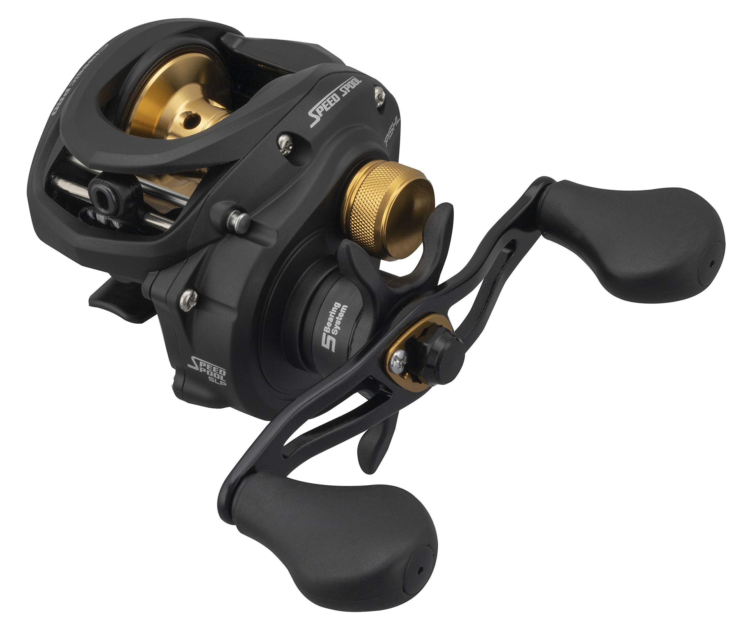 Lew's Classic Pro Speed Spool SLP 7.5:1 Left Hand Baitcast Reel Clam Pack,Black,Gold