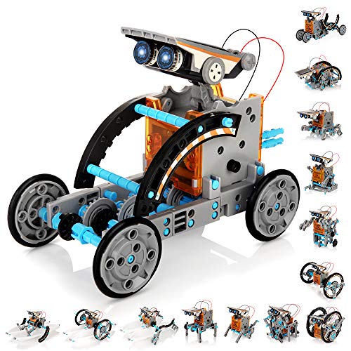 14-in-1 Solar Robot Kit, Educational STEM Science Toy, DIY Solar Power Building Kit, Gift for Kids Boys Girls 8 9 10 11 12 Years Old