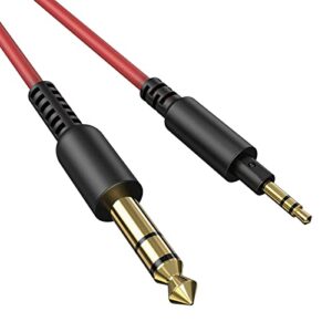 oneodio fusion a71/hifi/pro c/pro m wired headphones audio cable red- 6.35mm to 3.5mm
